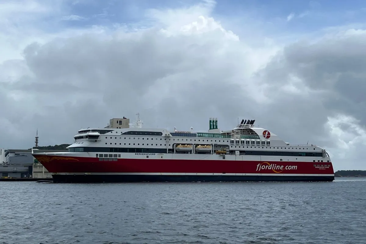 A Fjord Line ferry at the quayside, one of the operators competing on the crossings from Hirtshals to Norway